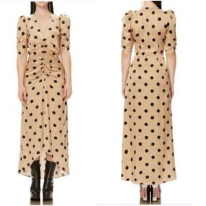 NWT- AFRM- suki ruched high low midi/Maxi casual maxi dress